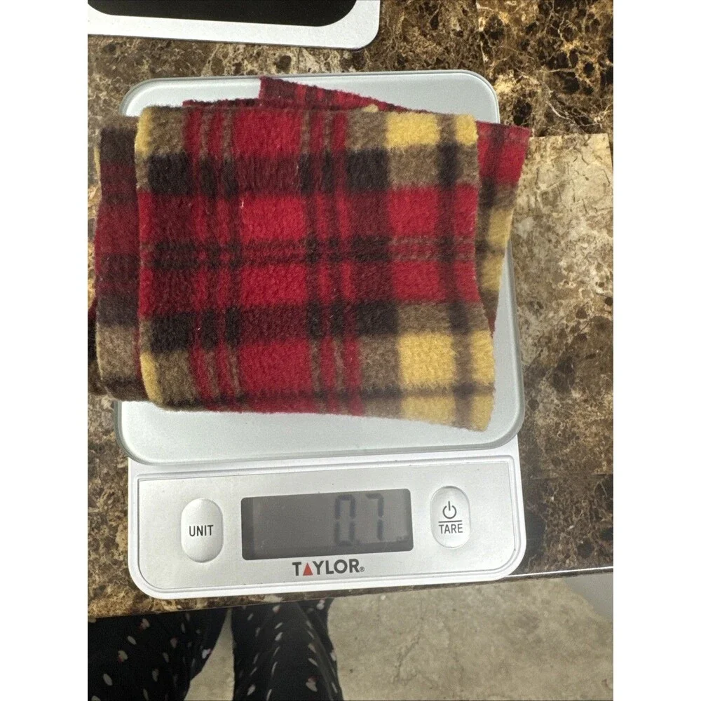 Plaid Fleece Doll Scarf - Classic Red & Tan Tartan Accessory